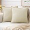 Pack of 2 Christmas Pillow Covers 16x16 Inch Cream White Farmhouse Decorative Throw Pillow Covers with Stitched Edge Soft Chenille Solid Dyed Couch Pillow Covers for Sofa Bed Living Room